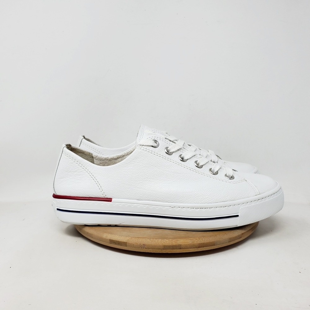 Paul Green Carly Shoes Womens 10.5 White Leather Chunky Classic Comfort Sneaker